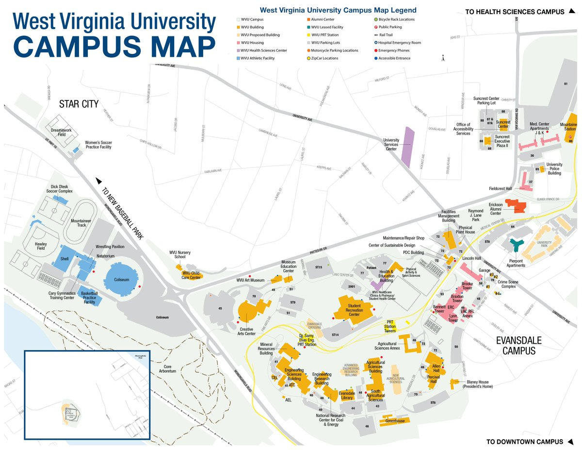 WVU Campus Map