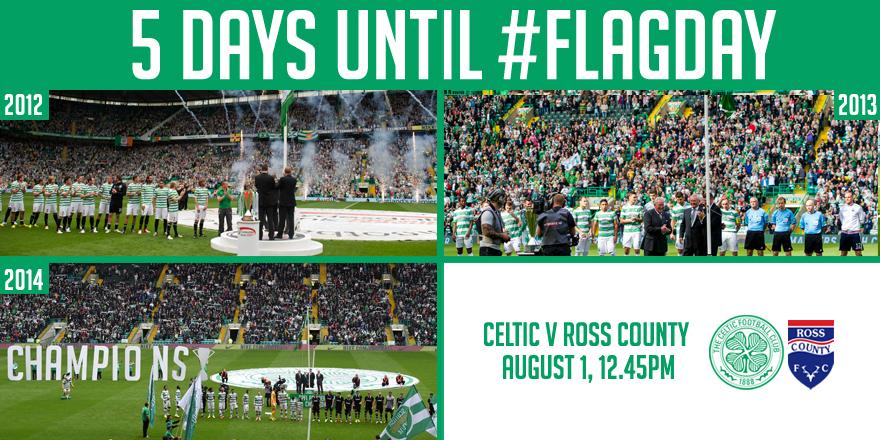 CelticFC's tweet photo. 5 Days to go 'til #FlagDay. Cheer on the Bhoys in Paradise as they unfurl the flag for the fourth year in a row (SC) http://t.co/snw1y5por8