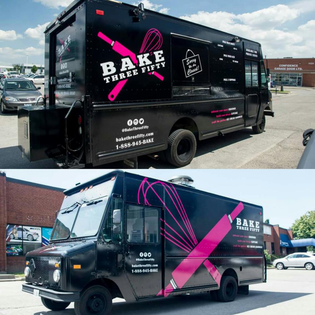 gtacarwrap's tweet photo. FoodTruck wrap for @BakeThreeFifty by #gtacarwrap #foodtruck #foodtruckwrap @ontstreetfood @OntarioFTA @foodtrucksTO http://t.co/MOYkAEX4i4