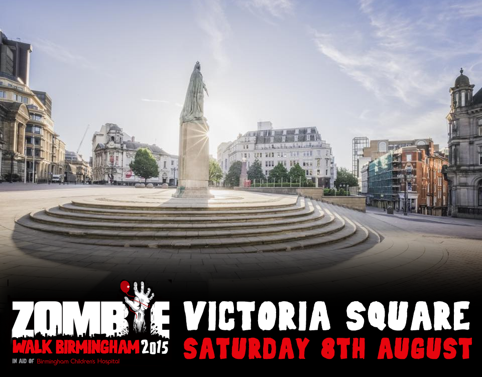 ZombieWalkBham's tweet image. This year's #ZombieWalk will be taking place in Victoria Square, Birmingham. Will you be there on Sat 8th August?