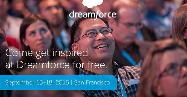 gsing's tweet photo. Attending @Dreamforce no longer has to be just a dream. Now you can attend FOR FREE. #DF15 http://t.co/YdaPLNEgnw http://t.co/qaILwWnsQQ