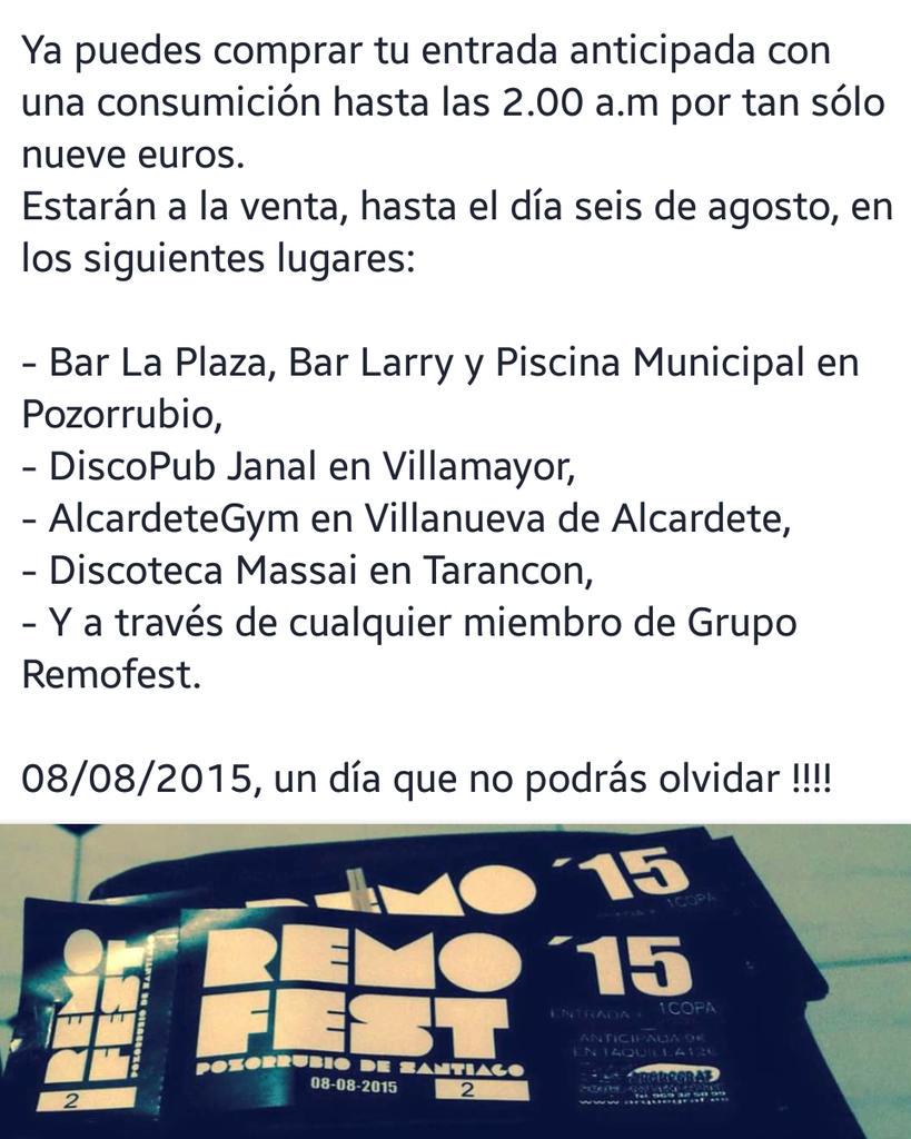 Remofest14's tweet photo. RECUERDA: http://t.co/Ha3KkyEaTb