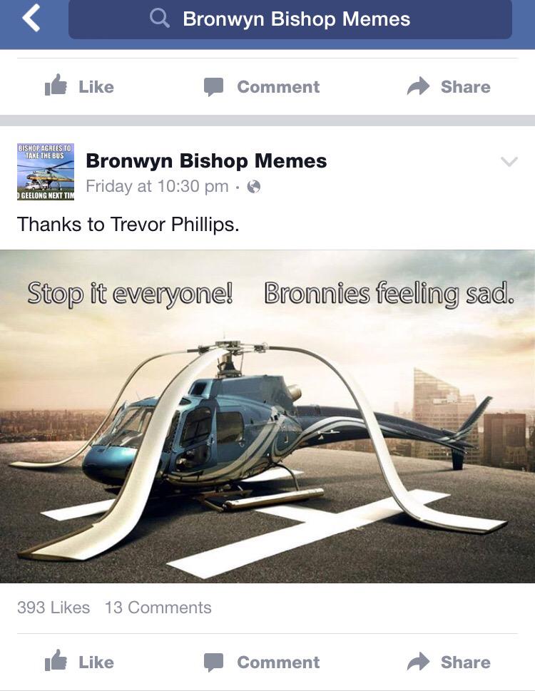 MsJaryn's tweet image. #notgettingold 
A bronny meme a day keeps the LNP away. 
#choppergate 
#byebyebronny 
#auspoI