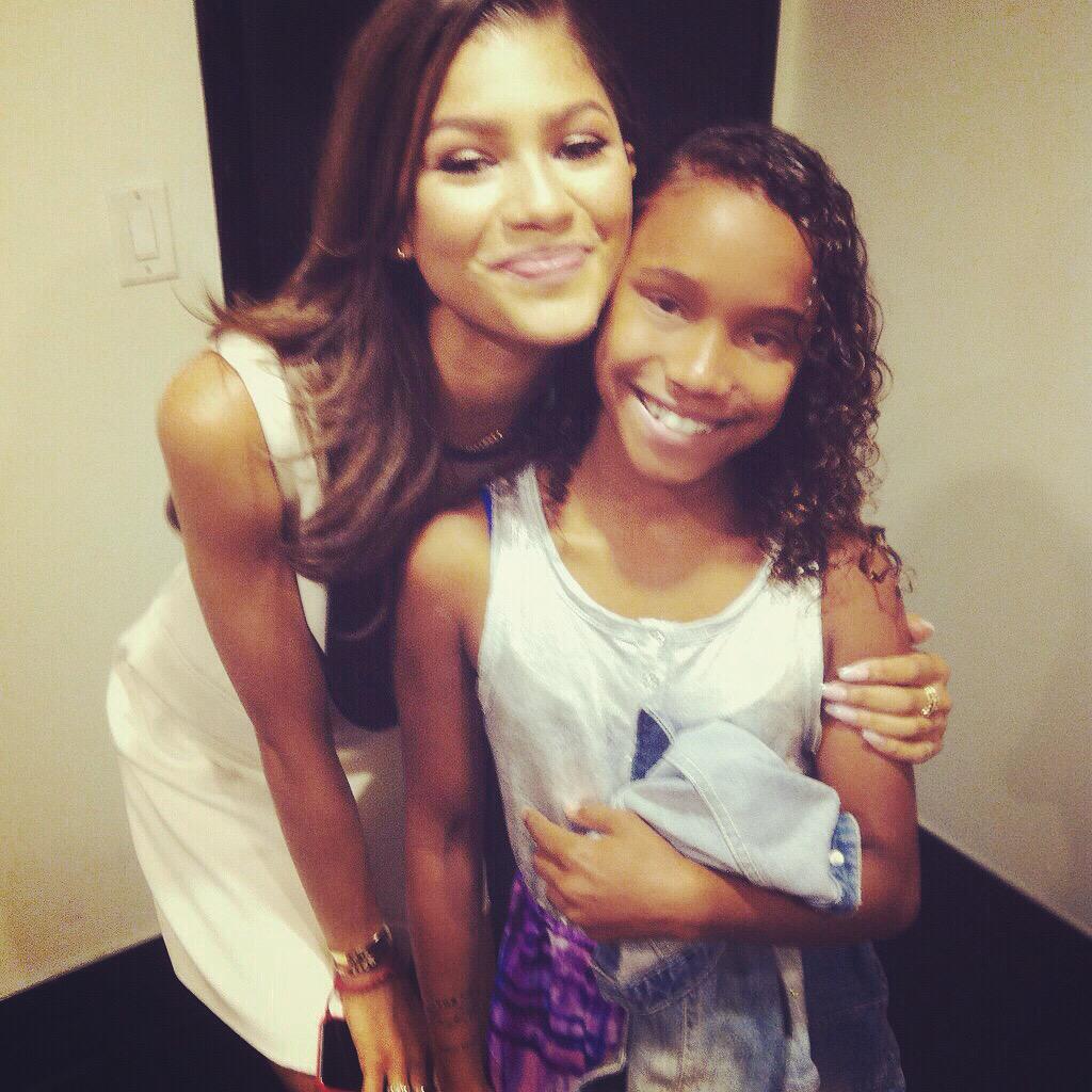 TiffanyRothe's tweet photo. While I was on the set filming #TheMomsView my daughter Milan was #backstage with @Zendaya at #theBorisandNicoleShow http://t.co/FoNPkn5aaQ