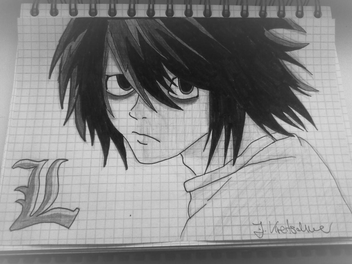 How-to-draw-L-(Ryuzaki)-from-Death-Note, متعة الرسم