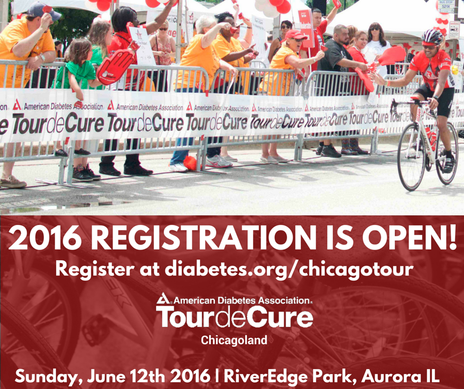 TourdeCureChi's tweet photo. It's never too early to commit to stop #diabetes. Join us 6/12/16 at our NEW event location- @RiverEdgeAurora! http://t.co/Hv2Tatlttn