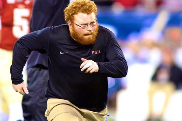 SportsCenter's tweet image. "Red Lightning" a Seminole no more. Former FSU ball boy takes his talents to NFL as equipment intern for Falcons.