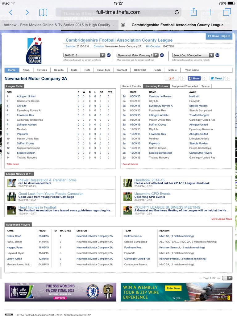 Evening all.........fixtures are now out.