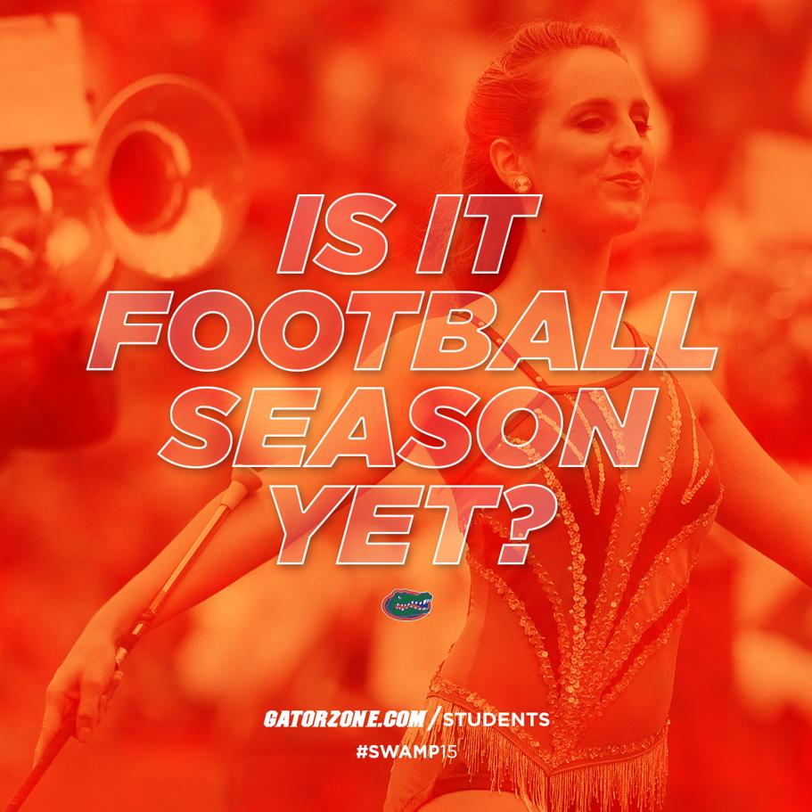 UFGatorBand's tweet photo. We'll be there - will you?
#Swamp15
#itsgreatuf #ufgatorband #gatorfootball http://t.co/w7hYtA9Ir1