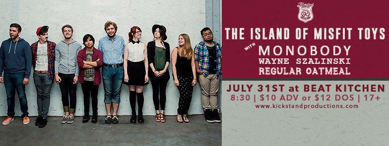 kickstandshows's tweet photo. RT &amp;WIN tix The Island of Misfit Toys Monobody @RegularOatmeal Wayne Szalinski @BeatKitchenBar July 31 Tix @Ticketfly http://t.co/ft1pTVyLj0