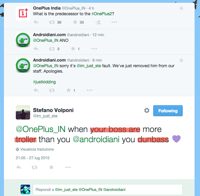 f_rigamonti's tweet photo. @im_just_ste RAGEQUIT NOT ALLOWED DINO!
@androidiani @OnePlus_IN @gufastian http://t.co/Wor8A2J5Gs