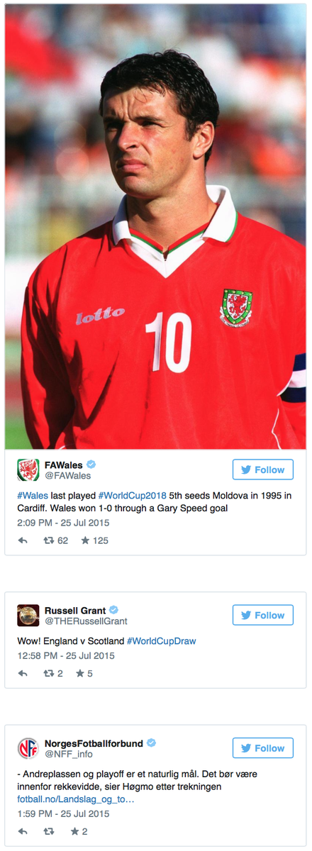 FIFAcom's tweet photo. We look at some of @twitter's reaction to Europe's #PrelimDraw that took place on Saturday
http://t.co/IQQnArKfrf http://t.co/gmN5qMXYO8