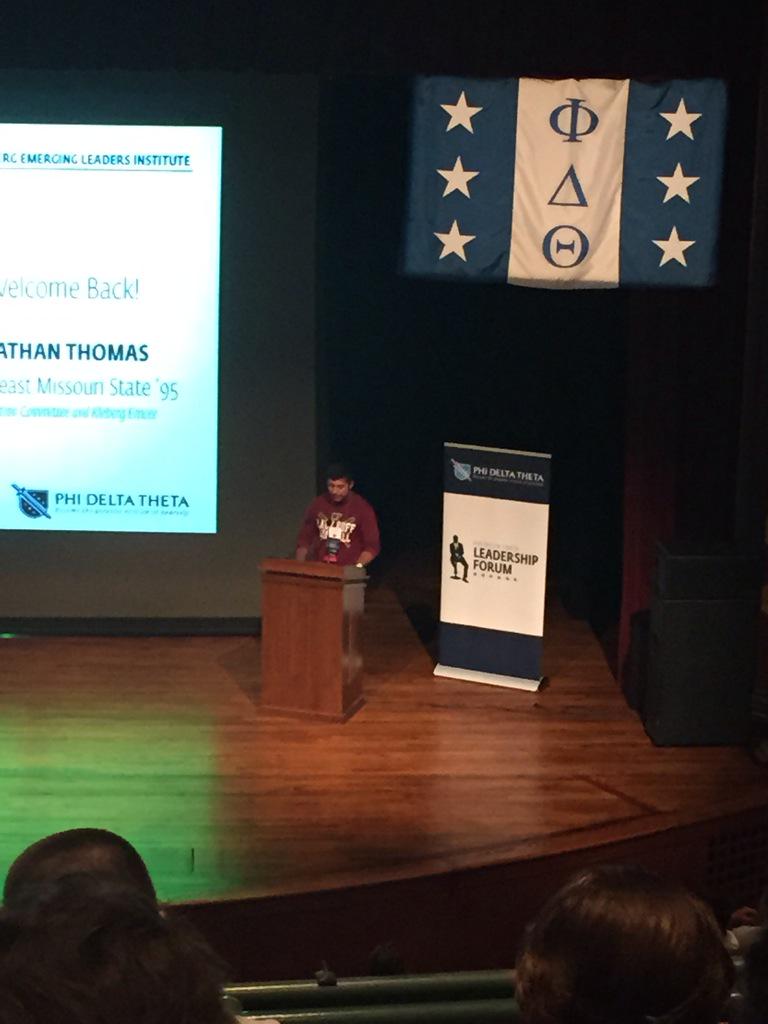 EddiePando's tweet photo. Introducing a speaker in front of 850 Phi's was a great experience, and I'm always repping @WTSoftball! #BleacherBabe http://t.co/3SIXFMzEeU