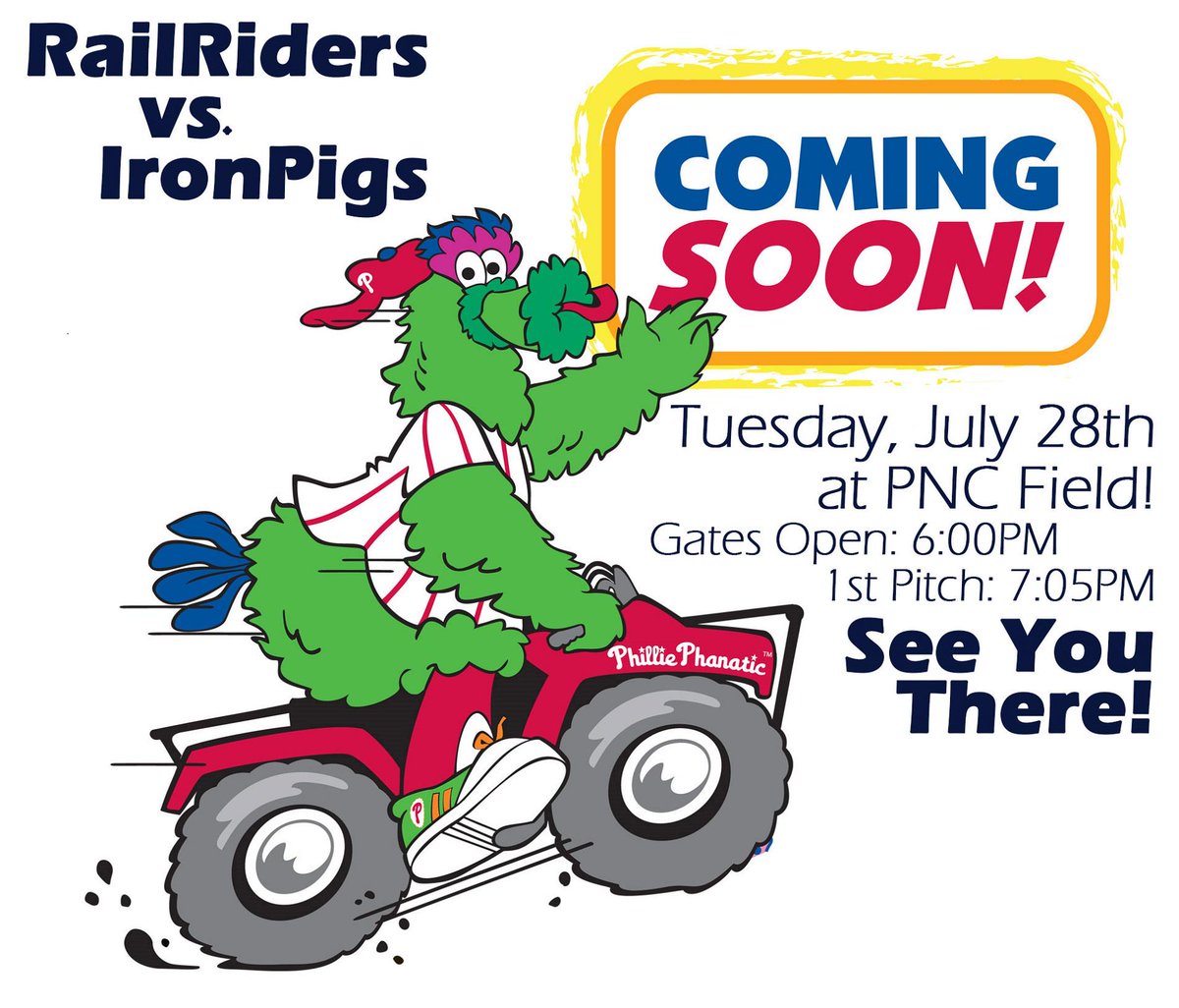 Pyro31010's tweet image. Phillie Phanatic @ PNC 7/28.  The 1st 1000 fans get a FREE t-shirt!  - sot.ag/46c7P
