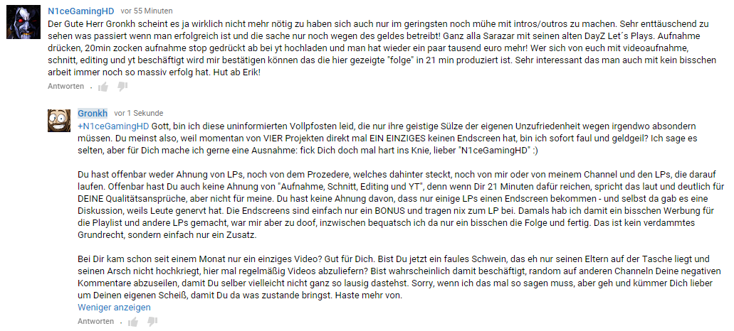 Neulich: x.com/Gronkh/status/…

Hier mal ein Beispiel.
#SorryAberMussteMalSein
#YouTubeKommentare
#KeinMaulkorb