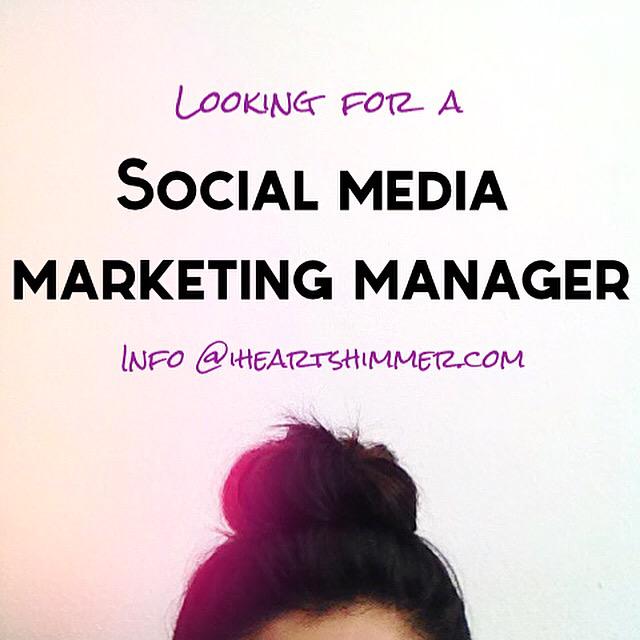 Looking for a highly motivated and creative Social Media Marketing Manager - info@iheartshimmer.com 💕 #hiring #sd