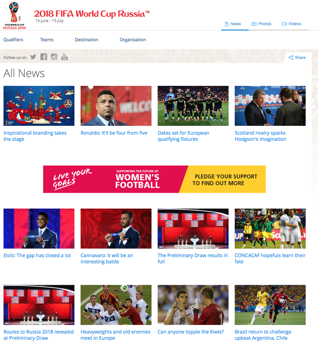FIFAWorldCup's tweet photo. Which confederations has the toughest Road to Russia? We analyse each zone's #PrelimDraw here
http://t.co/CC0Whnc6ZG http://t.co/Vd49miQYFL