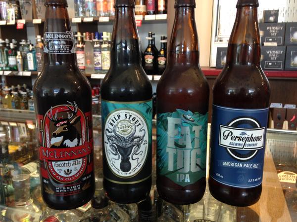 Looking for a taste of #BC? Holly recommends <a href="/MSBCBrewery/">Mission Springs</a> <a href="/TofinoBrewCo/">TofinoBrewCo</a> <a href="/driftwoodbeer/">Driftwood Brewery</a> + <a href="/PersephoneBeer/">Persephone Brewing</a> #westcoast
