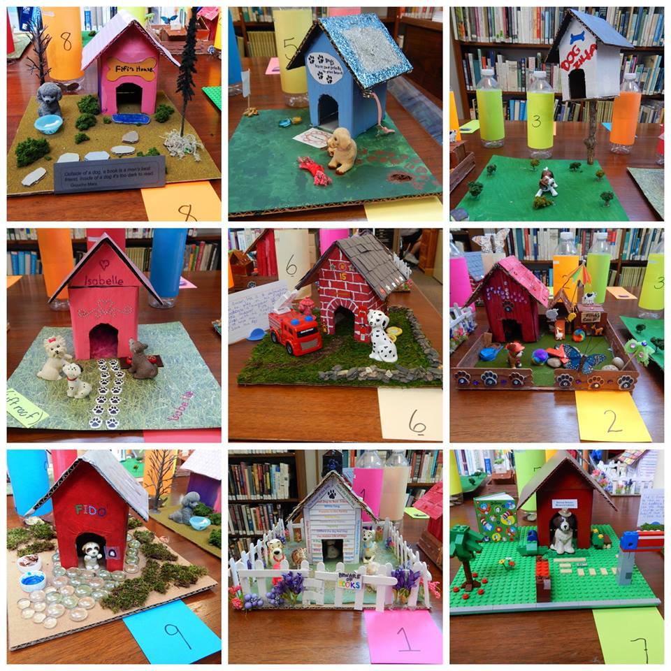 AndoverCT_PL's tweet photo. Vote for favorite doghouse diorama by 7/30!  Money for 2 dog-related charities!  #tailsofjoy #guidingeyesforblind http://t.co/R39zsxxrKR
