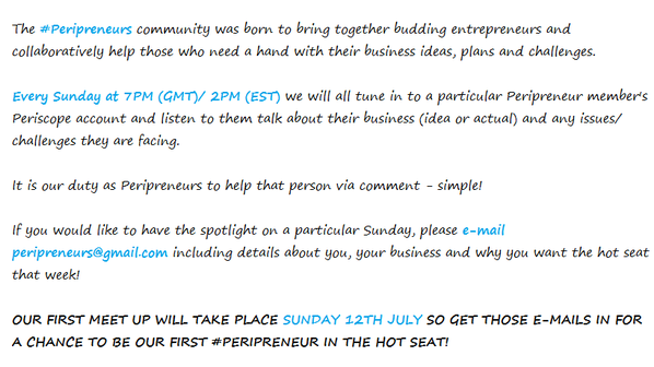 CultureShiftcom's tweet image. Sundays at 2 PM EDT were made for #entrepreneur(s) on #Periscope. Follow @Peripreneurs for updates and weekly 'Scopes