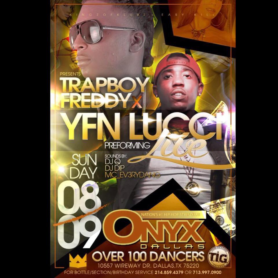 ONEDEEP_RIPMOOK's tweet photo. AUG 9 PERFORMING LIVE 🎤 ✨@YFNLUCCI✨  x✨@TRAPBOYFREDDY✨x ✨@JOHNCLEMENT1✨ x ✨@ALBERTLEEGME✨#DFW FOR @KINGZOFKLUBZ 🔥🔥🔥🔥🔥 http://t.co/m7BZMGMfmR