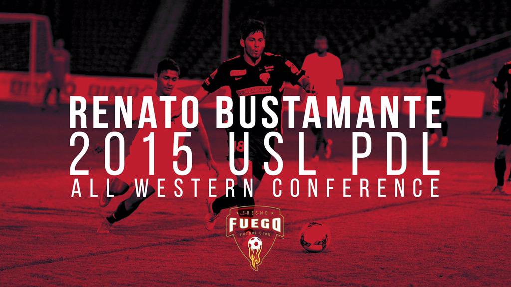 FFCFoxesU23's tweet photo. Fuego MF Renato Bustamante has been selected in @USLPDL's 2015 All Western Conference XI: http://t.co/n0w7l3YZft #3FC http://t.co/z483Yfy3wU