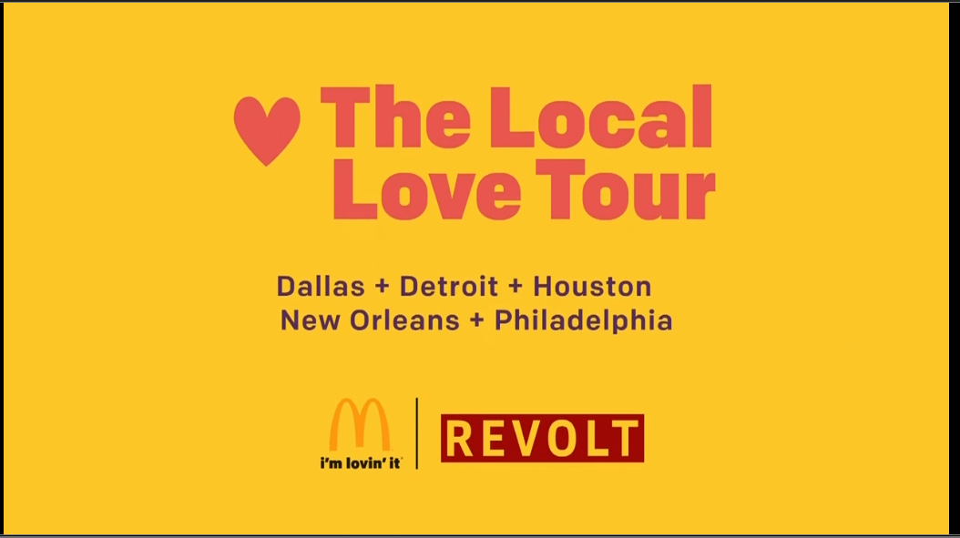 revolttv's tweet photo. Time to look at some highlights from our #LocalLoveTour with @McDonalds - http://t.co/s6GR7XEMj5
#REVOLTLive http://t.co/xUrpHuBSA1