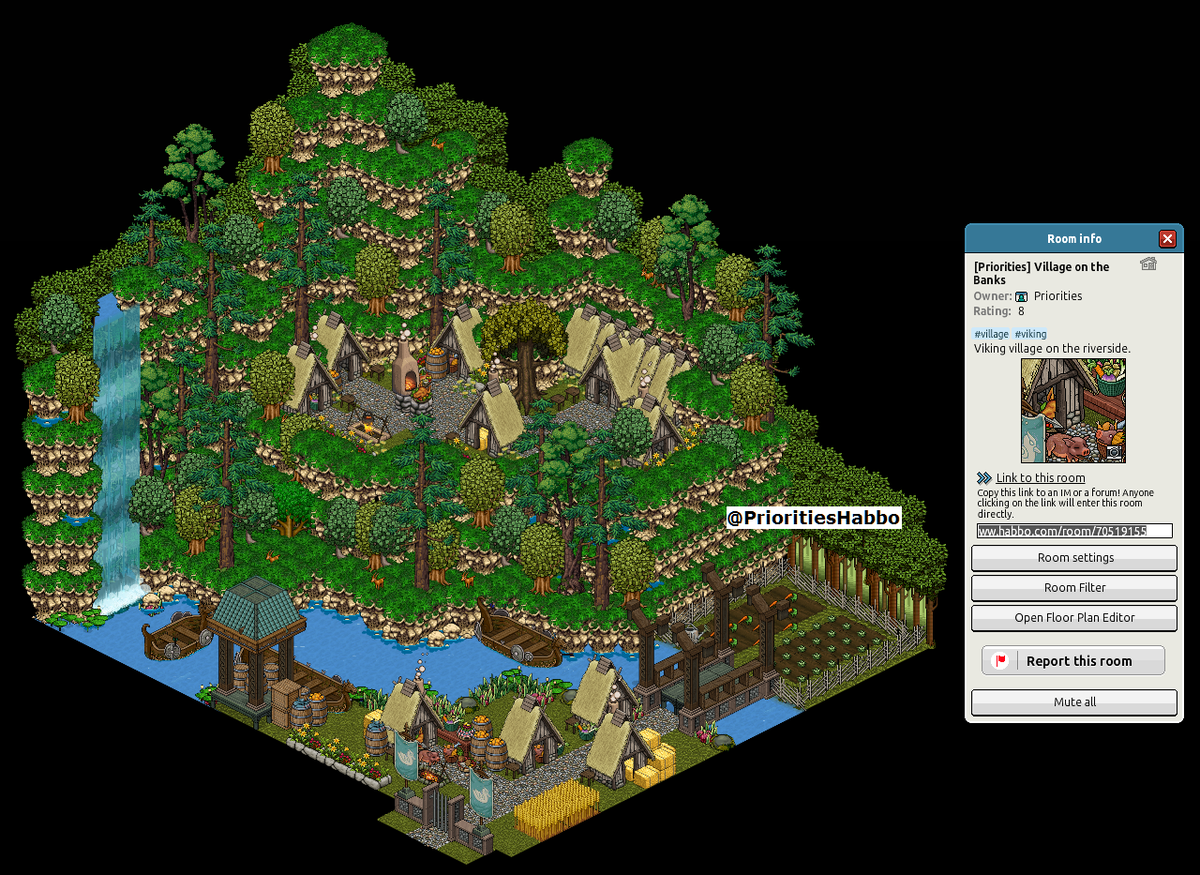 PrioritiesHabbo's tweet photo. Another room I did tehe -- Viking Village @habbo @HabboRakker @Matshek #roombuilder http://t.co/QkhsBk3q6w