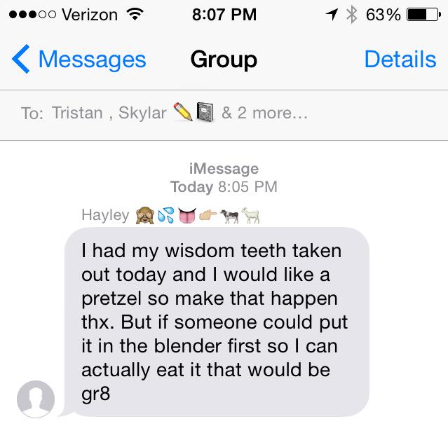Update on Hayley: she's still demanding