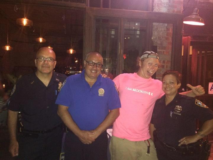 NYPD90Pct's tweet photo. Good times had by all at @BlackBearBKLN promoting #OutSmartBK Bicycle Registration #CrimePrevention http://t.co/c03RXBcqBl