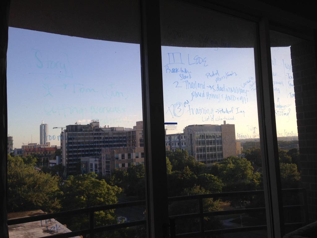 avhellhake's tweet photo. Using whatever we can to storyboard our broadcast story. #team3 #asnetexas http://t.co/nMtnoPODdI