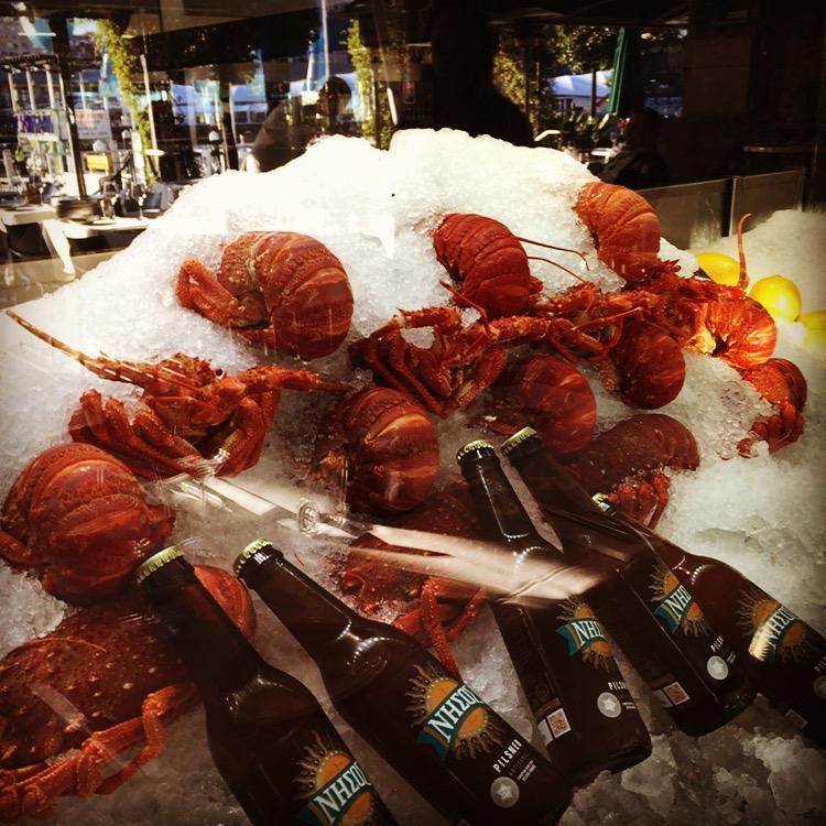 Nissos Craft Beer from Greece served with Lobsters <a href="/NicksGroup_/">Nick's Group</a> Nicks Seafood Restaurant. #awardwinningbeer #lobsters