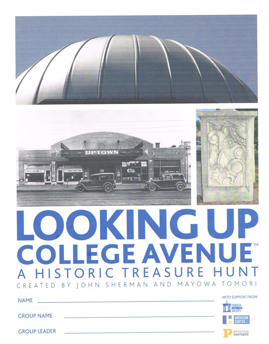 LUCAhints's tweet image. Looking Up College Avenue booklets went to Printing Partners today! A scan of front cover: @PPartnersIndy