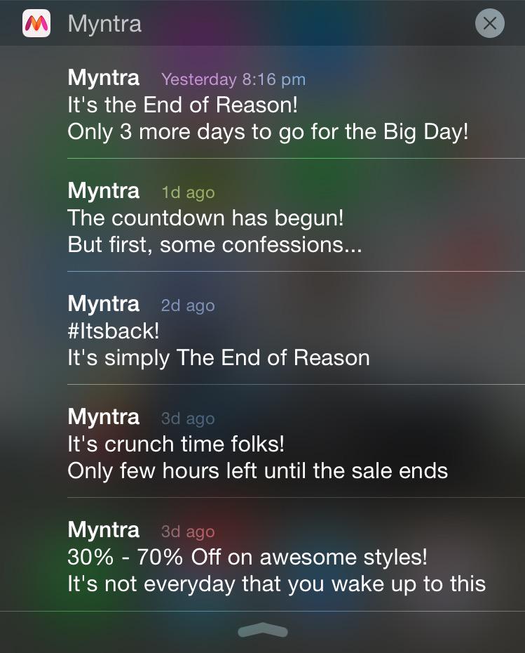 Surely someone looks at these <a href="/Flipkart/">Flipkart</a> &amp; <a href="/myntra/">Myntra</a>..but don't start creating a blindspot to your notifications..