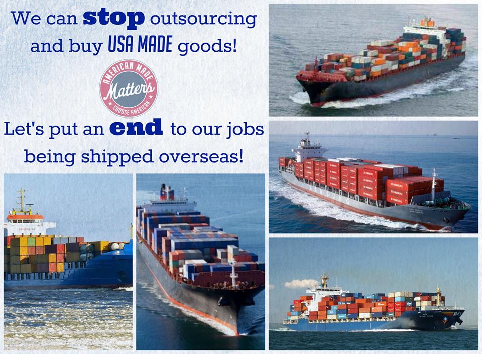 USMadeMatters's tweet image. We can stop outsourcing and buy #USAMade goods. Let's put an end to our jobs being shipped overseas. #MadeinUSA