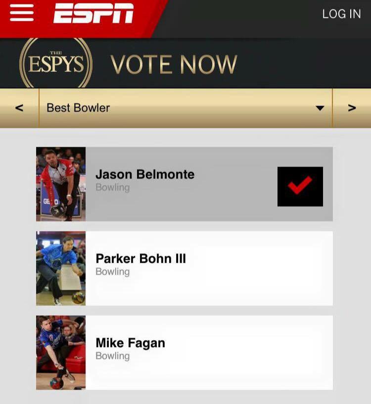Thank you to all who voted like this to help me win the best bowler <a href="/ESPYS/">ESPYS</a> award. My fans are the best! For real!