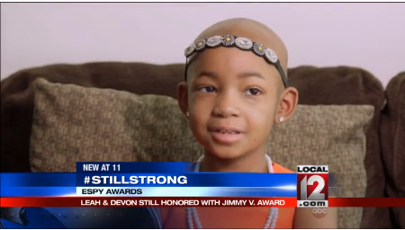 Local12's tweet photo. Leah &amp; Devon Still honored with Jimmy V. Award: http://t.co/0u2XMKuXVq #LeahStrong http://t.co/f1vHmnP4sw
