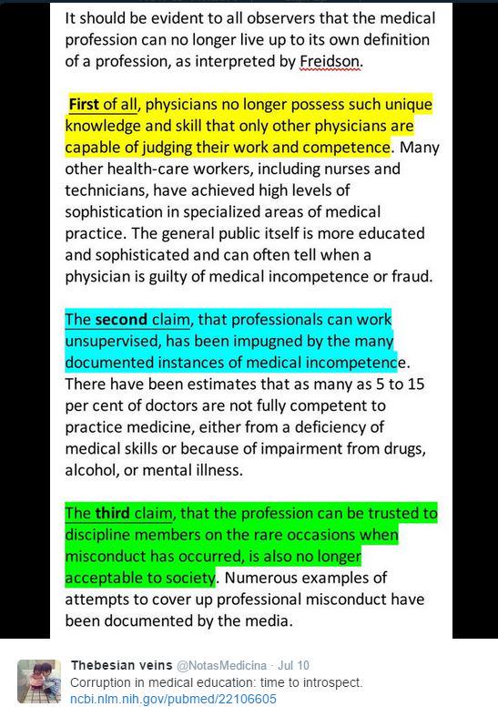 Perosphere's tweet image. The Ethics of Professional Regulation
pmid: 3974661
@JAMAPsych @JAMAInternalMed @JAMAneuro
@JAMASurgery @JAMAPeds
#MO