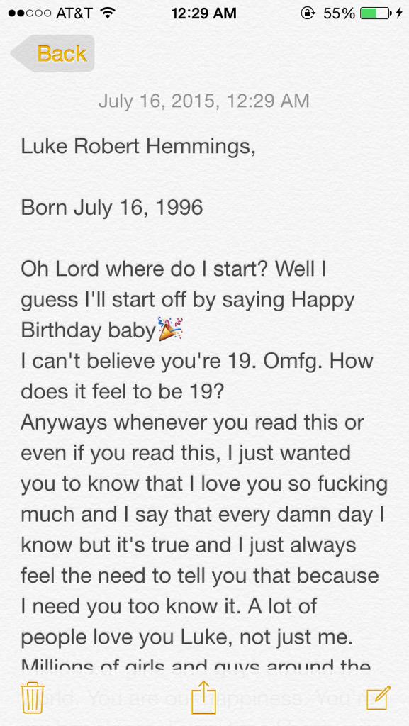 bbylonluke's tweet image. @Luke5SOS Happy Birthday baby. I love you. I hope you read this. It took me a while to find the right words to say❤️