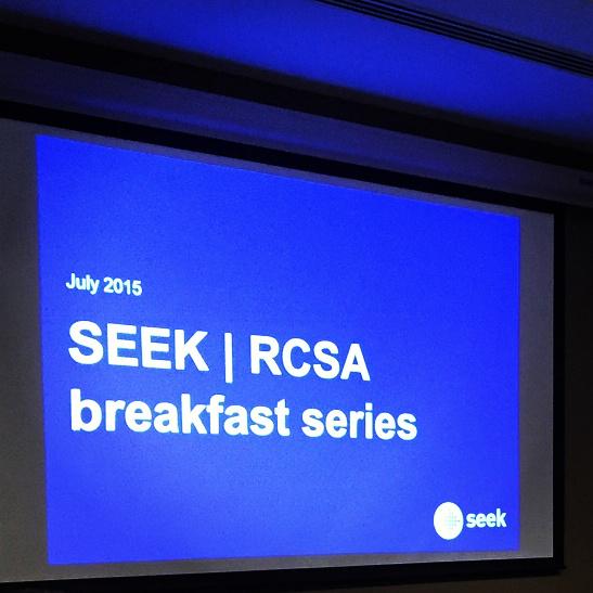 RCSA_official's tweet photo. In Canberra this morning for the RCSA Member's #SEEKbreakfast Book your spot in SYD, BNE, WA >http://t.co/gmDS5GJP8F http://t.co/UNW5SQaqdb