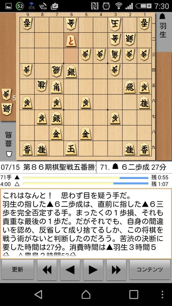 bonge1's tweet photo. 将棋の話。昨日の棋聖戦で、羽生マジック炸裂炸裂。金の頭に歩を叩き、金が逃げると、そのまま成り捨て。羽生棋聖にとっては間違えたからやり直しのつもりが、相手はこの一手に迷いに迷い、握手を連発。結局羽生の勝利。いやぁ、信用って凄いなー‼ http://t.co/purZGu9MNz
