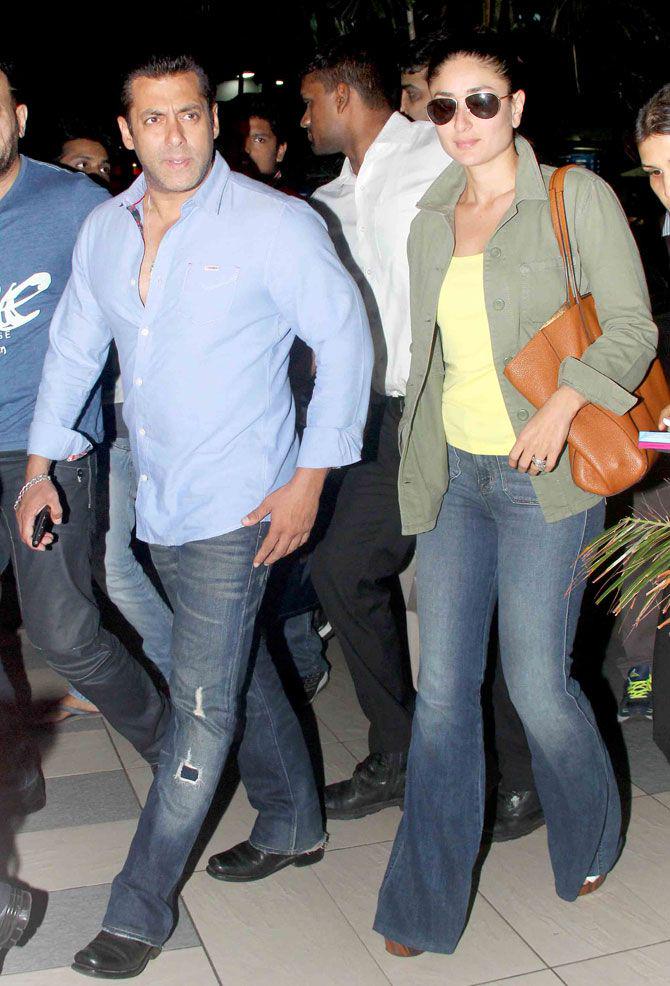 ZoomTV's tweet photo. Spotted! - @BeingSalmanKhan and Kareena Kapoor Khan at Mumbai airport.

#BajrangiBhaijaanTomorrow http://t.co/5xW2pmN56f