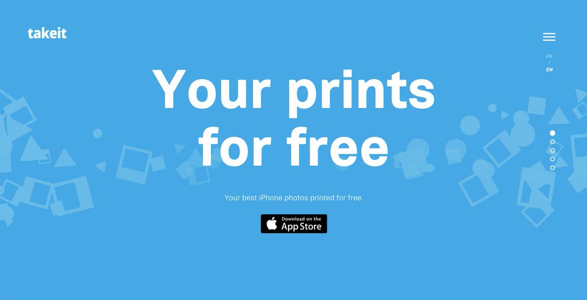 Blank (<a href="/FutureIsBlank/">BLANK</a>) , France, wins #SOTD for Take it -  an iOS APP that lets you print 5 free prints every month.