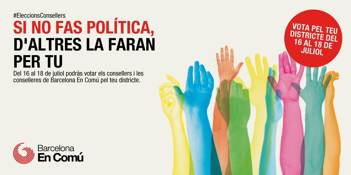bcnencomu's tweet photo. Del 16 al 18J #VotaConsellers, fes servir el HT per compartir anècdotes, fotos... Participa! https://t.co/nO8Hss9x82 http://t.co/eMBsGFaBwv