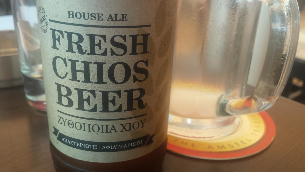 R_Lelieveld's tweet photo. Tasting my first #chiosbeer. http://t.co/xcMS07BfAe