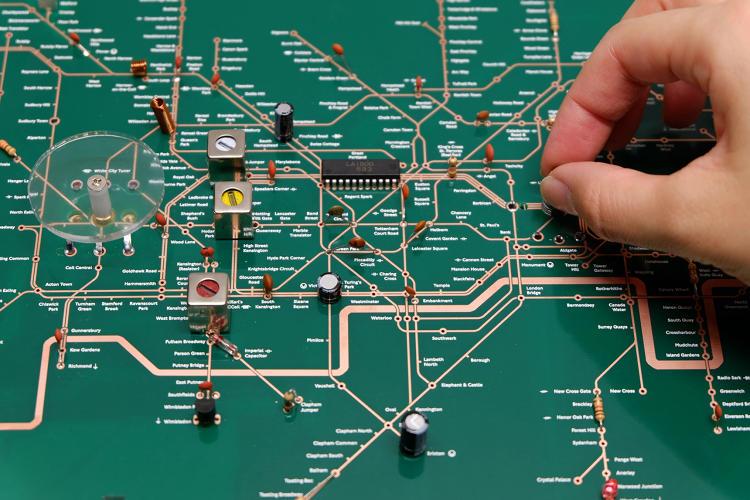 FastCompany's tweet photo. This very literal tube radio riffs on a classic London underground map: http://t.co/WFPhkGCptU http://t.co/f2vOVzUIN5