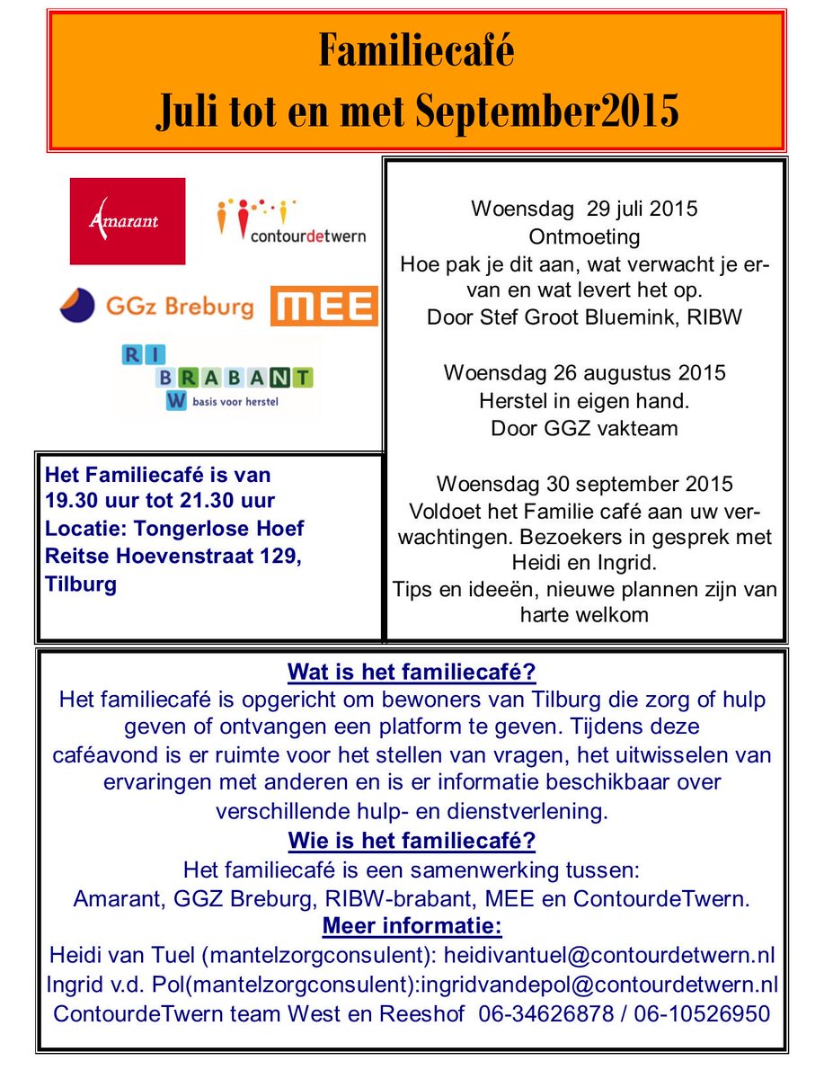 WijkcentrumSant's tweet photo. Familie Café juli tot en met september 2015 http://t.co/ZqNBuqDppy