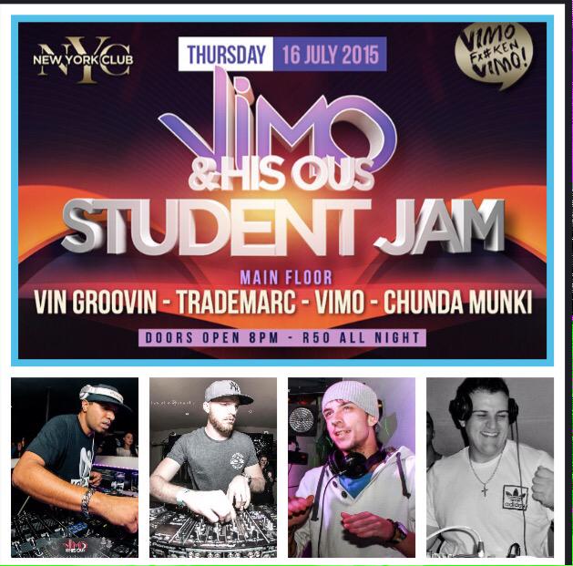 djvimo's tweet photo. Vimo &amp;His Ous Student Jam TONIGHT @NewYorkClub_SA happy hr 8-9 50bux al night @VinGroovin @trademarcdj @Chunda_Munki http://t.co/OGQiqOkSvJ