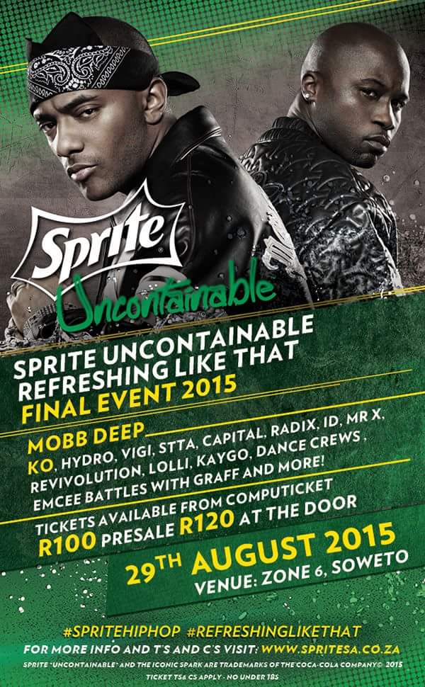 UnderTheSteez's tweet photo. And Dont Forget @MobbDeep is gonna be here for the Sprite Uncontainable Final Event 26 August... 

#UnderTheSteez http://t.co/kRbcOXcZws
