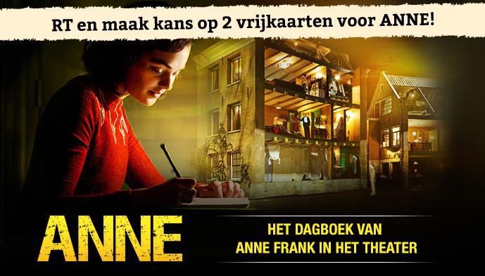theaterkassa's tweet photo. WINACTIE! RT en maak kans op 2 vrijkaarten voor ANNE in @Theater_Adam op een datum naar keuze in augustus! #winnen http://t.co/ClFDzqMFEx